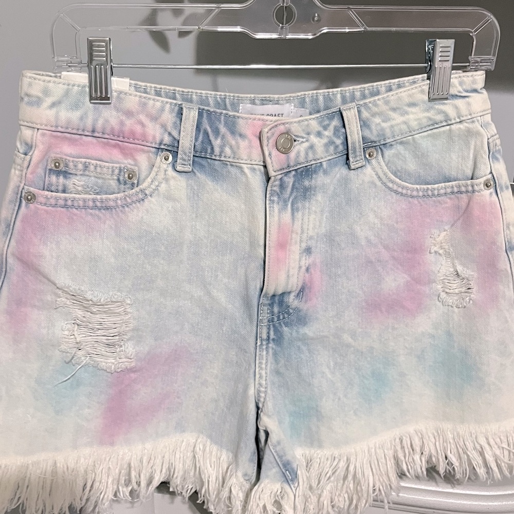 Denim Shorts High Rise Waist Jean Frayed Distressed